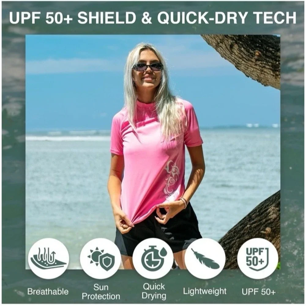 NWT‎ Kanu Surf Women's Breeze Ii Swim Tee - Color Pink - Size XS